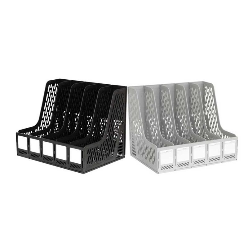 File Organizer Folder - Desktop Holder Rack 5 Υποενότητες Αποθήκευση Εγγράφων Μαύρο Γκρι