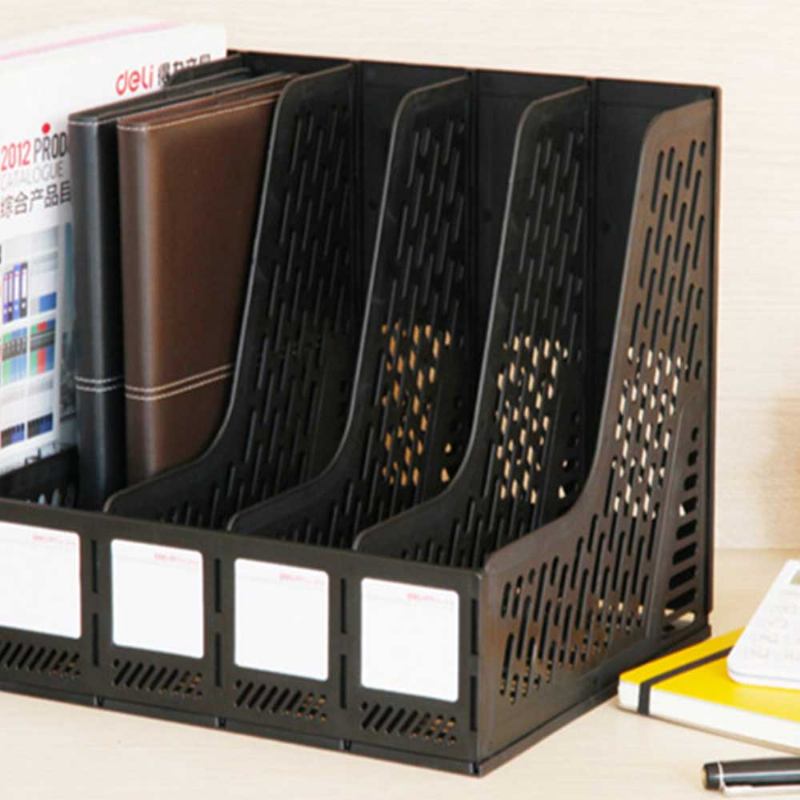 File Organizer Folder - Desktop Holder Rack 5 Υποενότητες Αποθήκευση Εγγράφων Μαύρο Γκρι