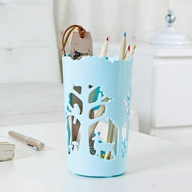 Μοναδική Μολυβοθήκη Για Γραφείο Forest & Elk Pattern Desktop Organizer For Pen Clips Ψαλίδι Κύπελλο