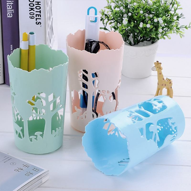 Μοναδική Μολυβοθήκη Για Γραφείο Forest & Elk Pattern Desktop Organizer For Pen Clips Ψαλίδι Κύπελλο