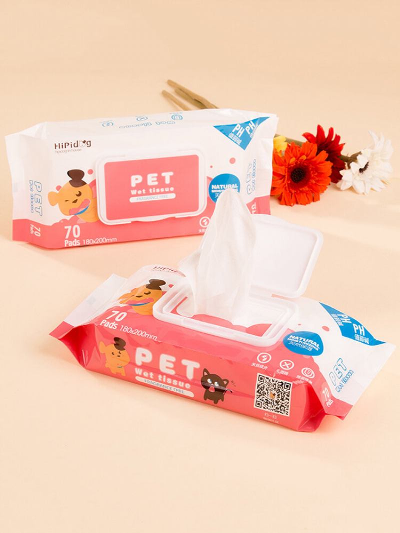 70 Pieces Pet Special Wipes Cats And Dogs Καθαρά Μαντηλάκια Για Κατοικίδια Καλοκαιρινά Προμήθειες Για Κουτάβια