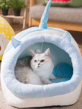 Απορρίμματα Γατών Pet Cat Yurt Cartoon Cat Villa Four Seasons Universal Semi-closed Cat Cage Προμήθειες Για Κατοικίδια