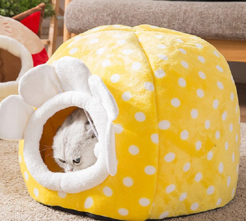 Απορρίμματα Γατών Pet Cat Yurt Cartoon Cat Villa Four Seasons Universal Semi-closed Cat Cage Προμήθειες Για Κατοικίδια