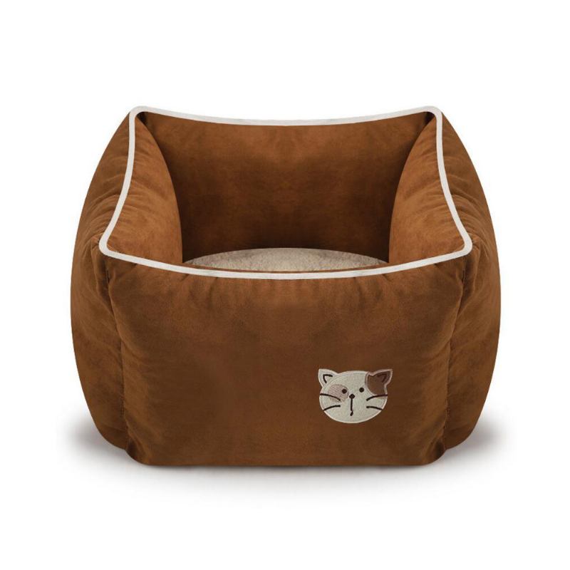 Cat Warm Deep Sleeping Μαλακός Καναπές Cat Nest Lounge Με Σουέτ Και Δέρας Berber