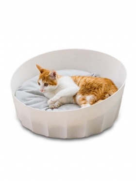 Jordan&judy White Round Pet Cat Nest Sleeping House Κρεβάτι Που Πλένεται Μαλακό Υλικό Από Την Xiaomi Youpin