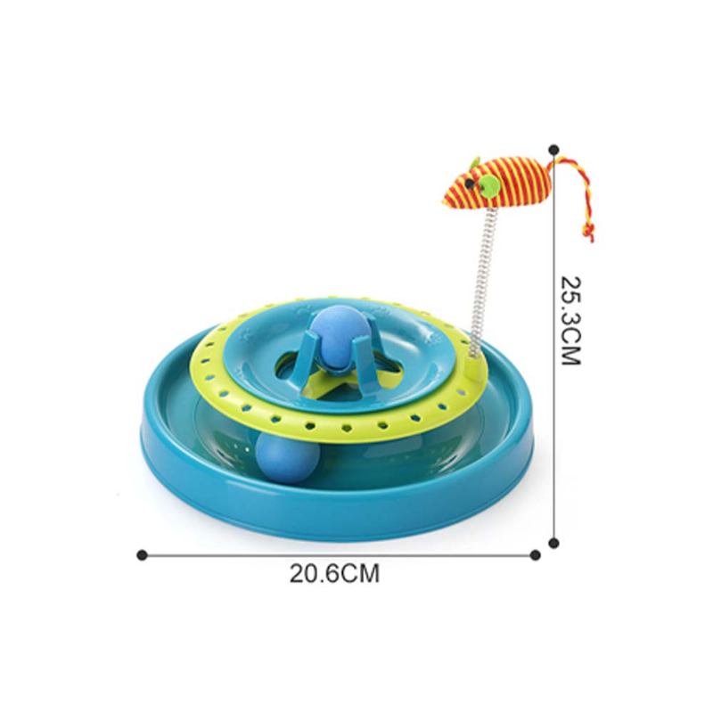 Περιστρεφόμενο Ελατήριο Γάτας Παιχνίδι Από Ανοξείδωτο Χάλυβα Φιλικό Προς Το Περιβάλλον Pp Υλικό Κατοικίδιων Ζώων Με Ποντίκι Ελατηρίου Ανακίνηση 360°