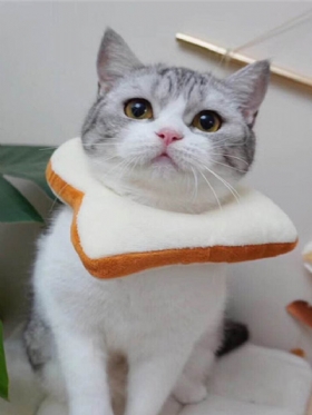 Ρυθμιζόμενο Κολάρο Elizabeth Cat Toast Bread Pet Anti-smashing Ring Collar Cat Anti-grab Bite