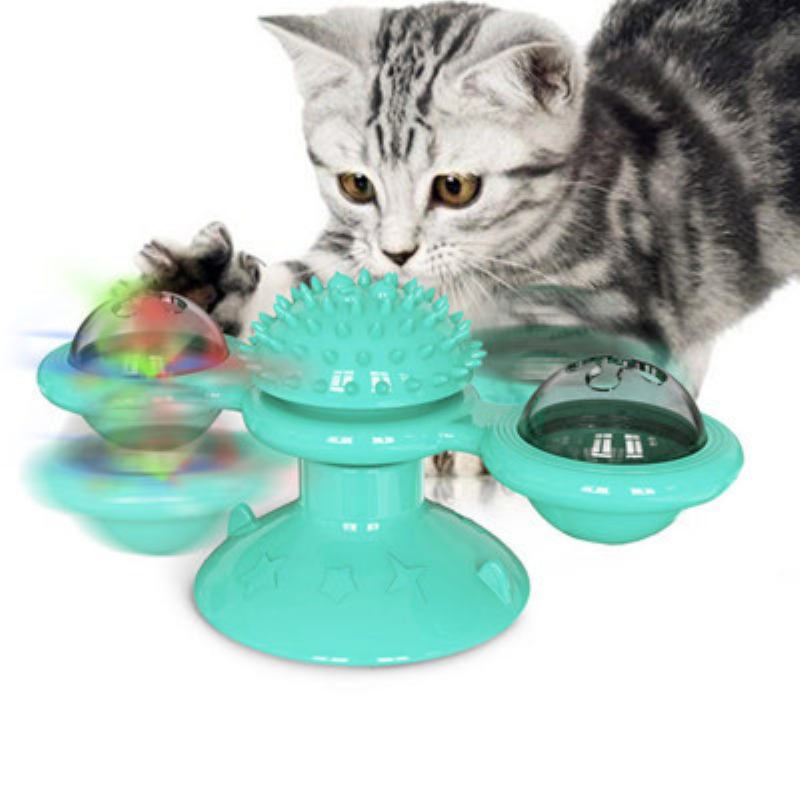 Windmill Cat Toy Τροχός Γάτα Γρατσουνιά Φαγούρα Τρίψιμο Προσώπου Pet Toy Tickle Cat Toy Moq 1pcs