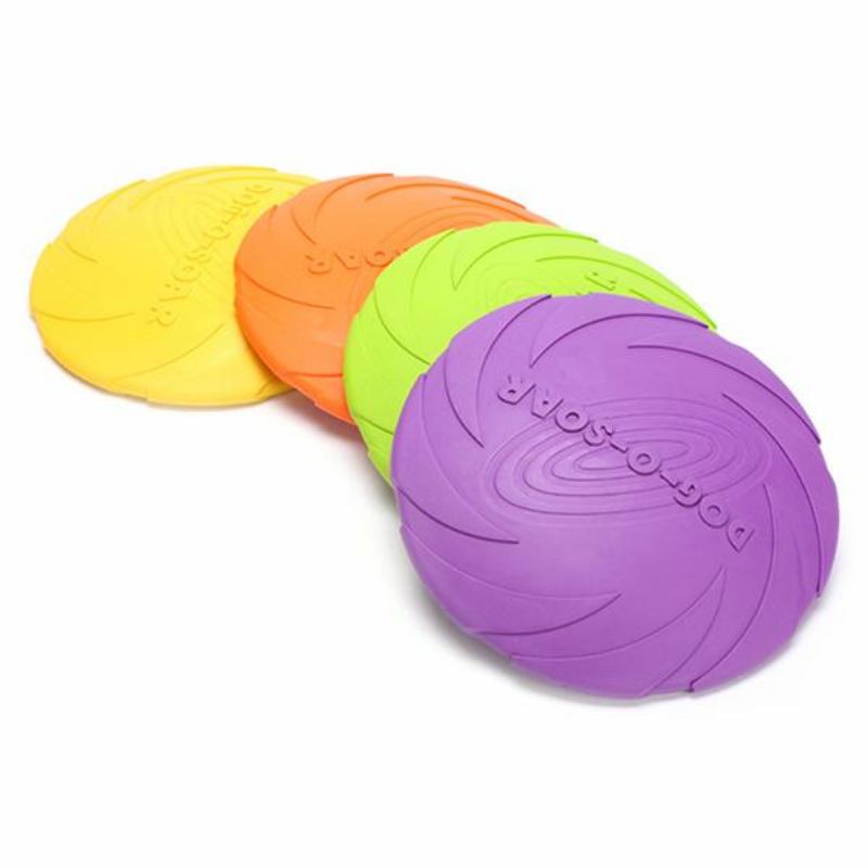 18cm Pet Dog Rubber Floating Flying Disc Products Pet Dog Bite Training Soft