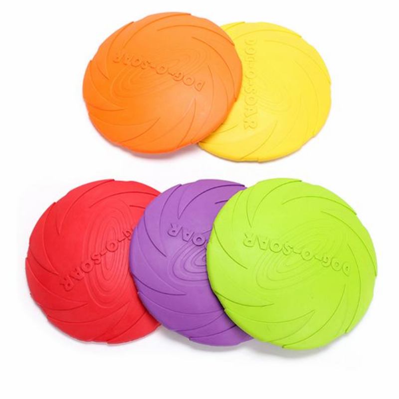 18cm Pet Dog Rubber Floating Flying Disc Products Pet Dog Bite Training Soft