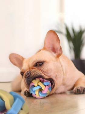 1pc Rubber Dog Toys Mini Cute Colorful Ball Interactive Dog Scratcher Teeth Pets Προμήθειες Για Σκύλους