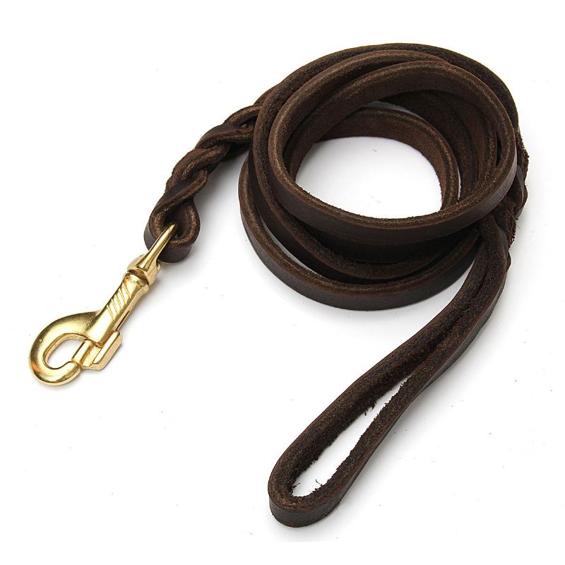 2m Long Leather Braided Pet Dog Training Leash Lead Rope Pet Dog Slip P-leash Walking