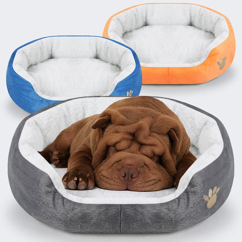 6 Χρώματα Shearling Fleece Pet Kennel Dog Cat Warm Round