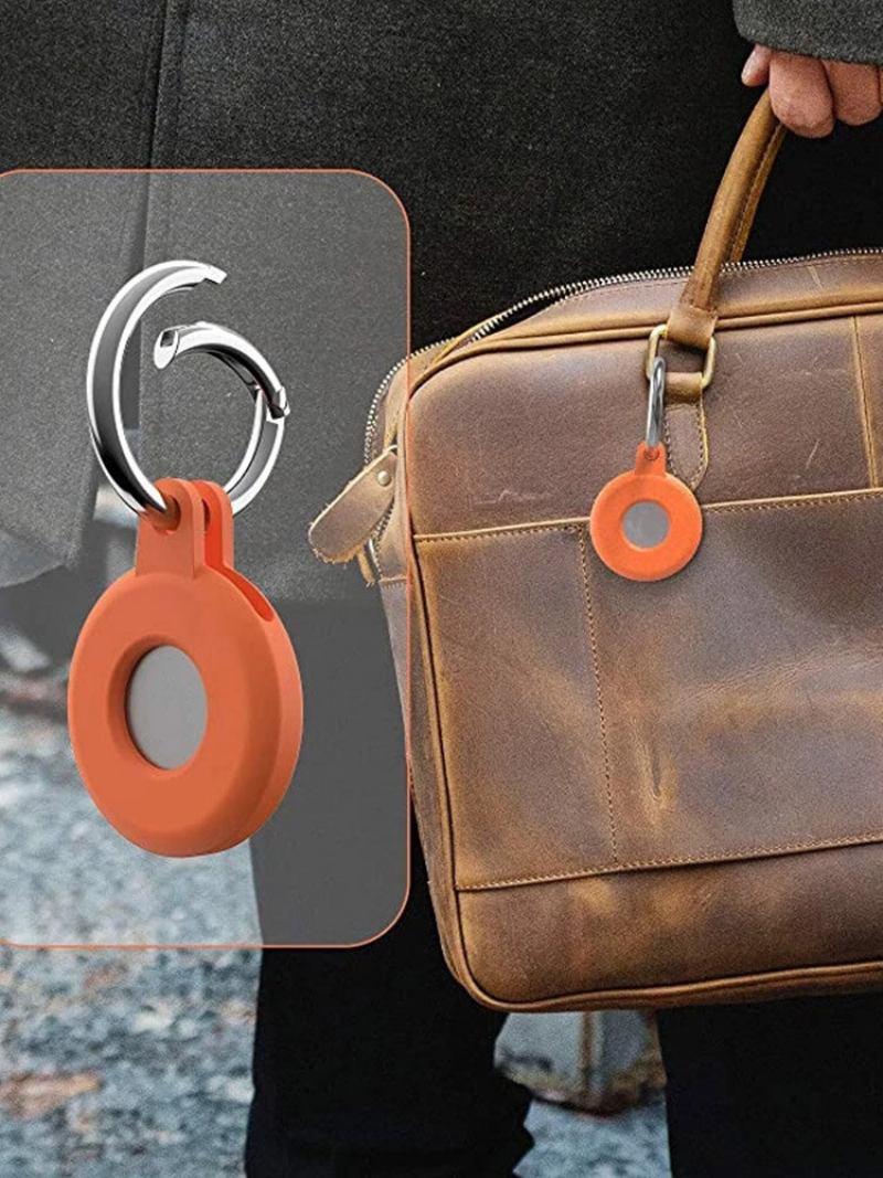 Apple Airtags Liquid Silicone Protective Sleeve For Locator Tracker Anti-lost Device Keychain