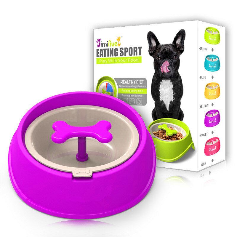 Bone Rotary Anti Choke Bowl Pet Slow Eating Drink Bowls Healthy Prevent Gluttony Obesity Puzzle