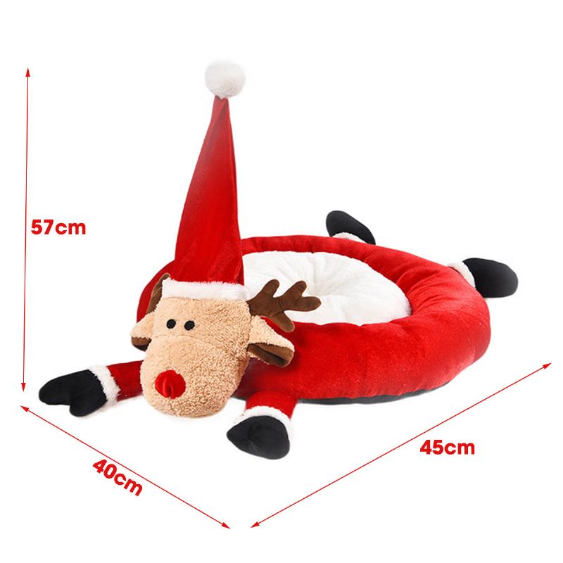 Christmas Reindeer Round Nest Cartoon Cat Dog Universal Kennel Dog Mat