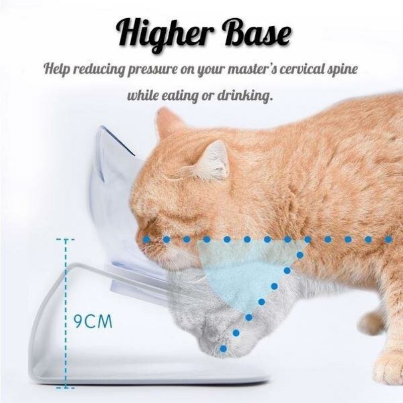 Διπλό Μπολ Γάτας Με Ανασηκωμένη Βάση 15° Κεκλιμένη Πλατφόρμα Ταΐστρες Γατών Φαγητού Και Νερού Μειώνουν Τον Πόνο Στον Αυχένα Για Γάτες Και Μικρά Σκυλιά