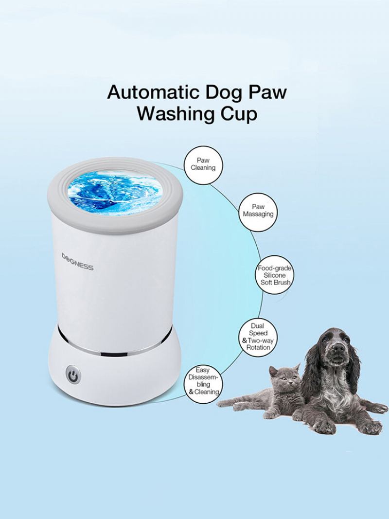 Dogness Automatic Dog Paw Cleaner Usb Charging Dog Paw Washer Cup Φορητό Καθαριστικό Ποδιών Για Κατοικίδια Με Μαλακές Τρίχες Σιλικόνης Πλυντήριο Σκύλου Για Περιποίηση Και Γάτας Με Λασπωμένα Πόδια