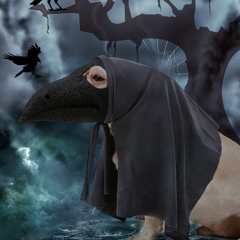 Κοστούμι Τρόμου Halloween Bird Beak Doctor Pet Mask Μανδύας Γάτας Σκύλου Στο Στόμα