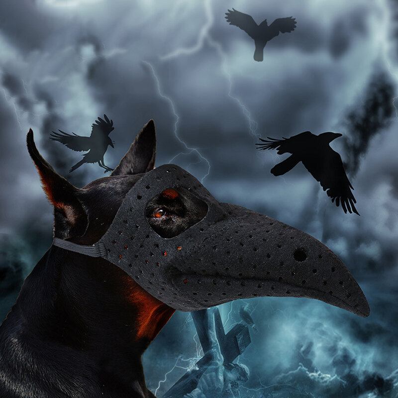 Κοστούμι Τρόμου Halloween Bird Beak Doctor Pet Mask Μανδύας Γάτας Σκύλου Στο Στόμα