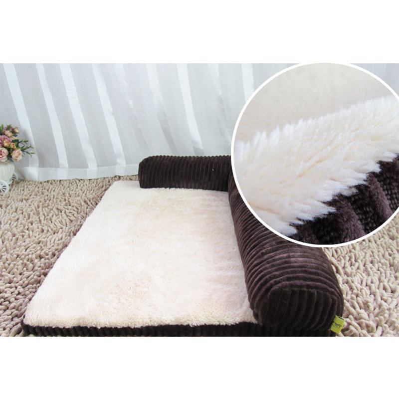 Luxury Corduroy Bolster Pet Dog Καναπές-κρεβάτι Puppy Fleece Κρεβάτι Για Μεγάλο Σκύλο