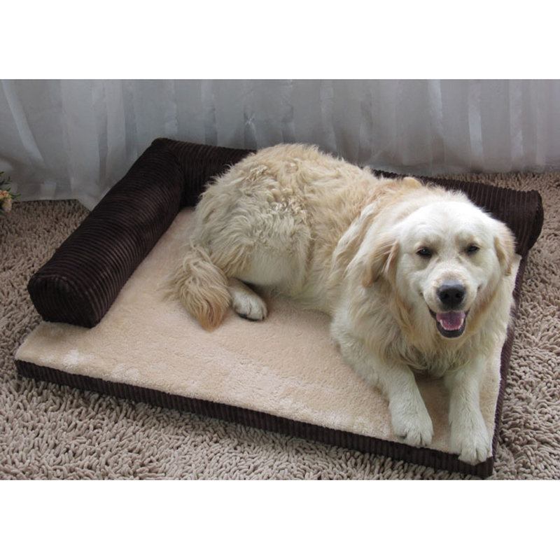 Luxury Corduroy Bolster Pet Dog Καναπές-κρεβάτι Puppy Fleece Κρεβάτι Για Μεγάλο Σκύλο