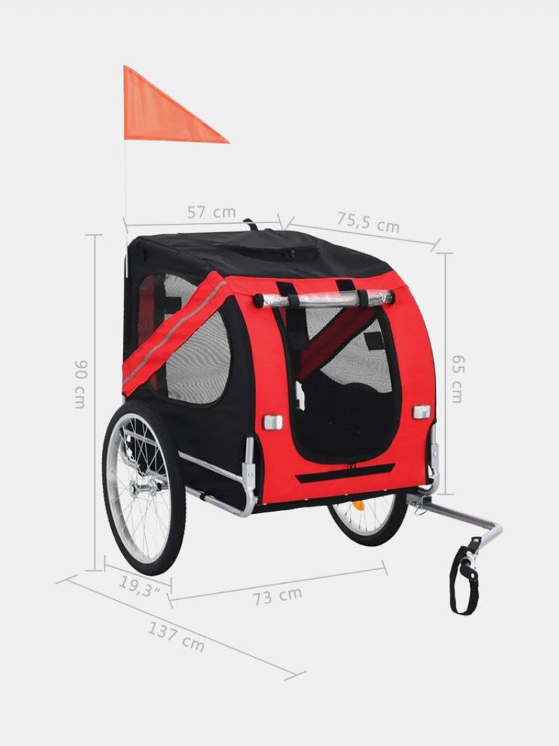 Pet Bike Trailer Dog Carrier Για Σκύλους Και Κατοικίδια Με Ανθεκτικό Πλαίσιο Αναπνεύσιμο Προστατευτικό Δίχτυ Για Εύκολη Συναρμολόγηση