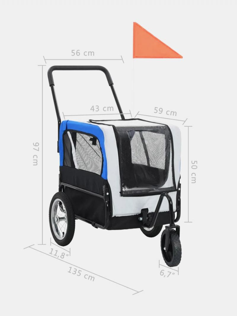 Pet Bike Trailer Dog Carrier Για Σκύλους Και Κατοικίδια Με Ανθεκτικό Πλαίσιο Αναπνεύσιμο Προστατευτικό Δίχτυ Καλάθι Κατοικίδιων Ζώων Με Σχεδίαση Τροχού Περιστροφής 360°