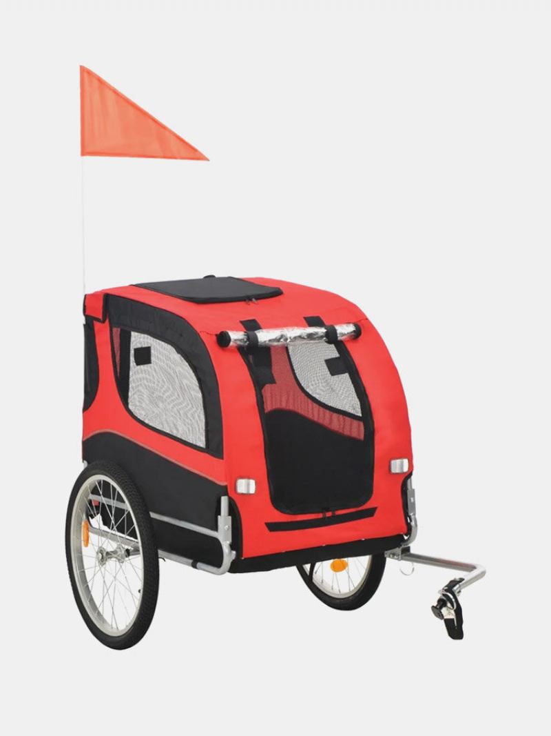 Pet Bike Trailer Dog Carrier Για Σκύλους Και Κατοικίδια Με Ανθεκτικό Πλαίσιο Αναπνεύσιμο Προστατευτικό Δίχτυ Κατοικίδιο Καλάθι Εύκολη Συναρμολόγηση Ισχυρό Ρουλεμάν