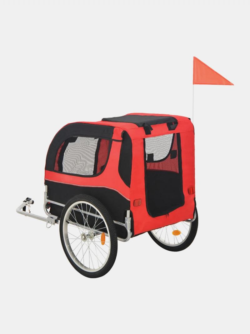 Pet Bike Trailer Dog Carrier Για Σκύλους Και Κατοικίδια Με Ανθεκτικό Πλαίσιο Αναπνεύσιμο Προστατευτικό Δίχτυ Κατοικίδιο Καλάθι Εύκολη Συναρμολόγηση Ισχυρό Ρουλεμάν