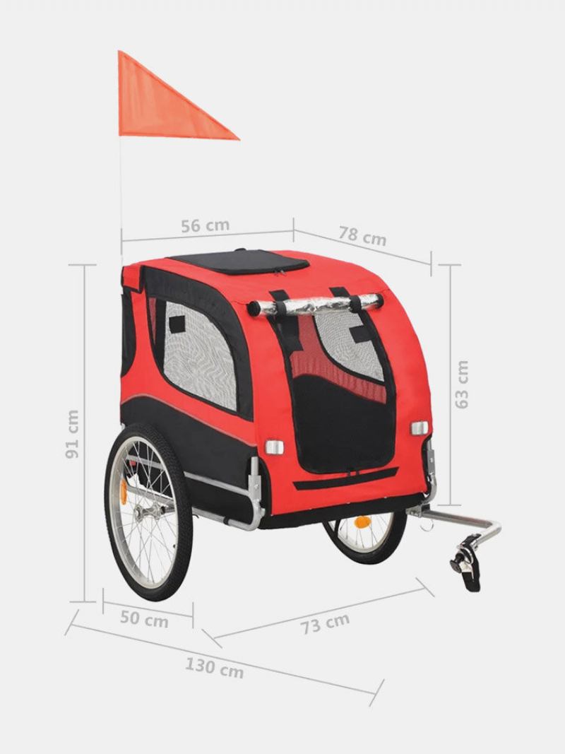 Pet Bike Trailer Dog Carrier Για Σκύλους Και Κατοικίδια Με Ανθεκτικό Πλαίσιο Αναπνεύσιμο Προστατευτικό Δίχτυ Κατοικίδιο Καλάθι Εύκολη Συναρμολόγηση Ισχυρό Ρουλεμάν