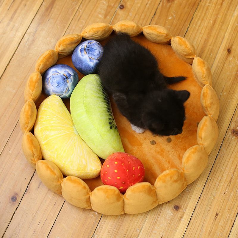 Pet Dog Fruit Plate Egg Pad Mat Puppy Κρεβάτι Με Παιχνίδια Με Φρούτα