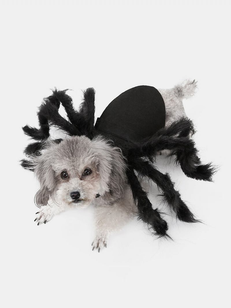 Pet Halloween Funny Spider Clothes Προσομοίωση Τρόμου Σκύλου Γάτας Λούτρινο Φόρεμα Για Πάρτι Μεταμόρφωσης Αράχνης