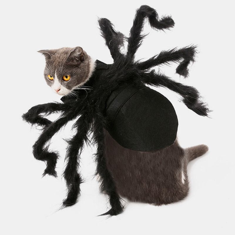 Pet Halloween Funny Spider Clothes Προσομοίωση Τρόμου Σκύλου Γάτας Λούτρινο Φόρεμα Για Πάρτι Μεταμόρφωσης Αράχνης