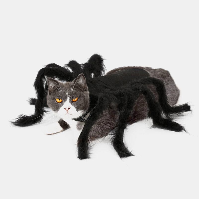 Pet Halloween Funny Spider Clothes Προσομοίωση Τρόμου Σκύλου Γάτας Λούτρινο Φόρεμα Για Πάρτι Μεταμόρφωσης Αράχνης