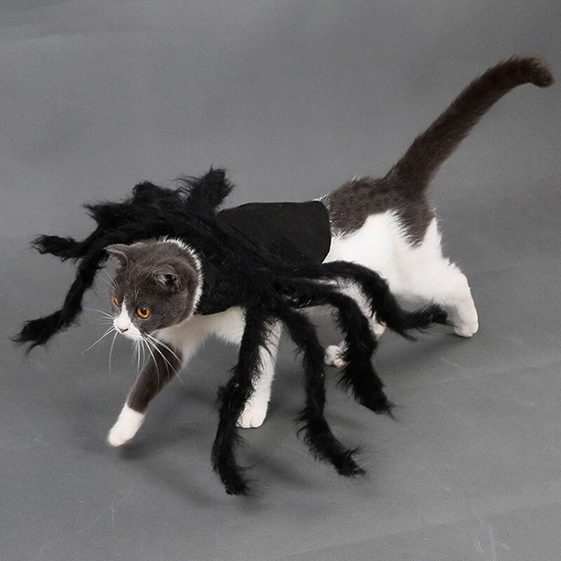 Pet Halloween Funny Spider Clothes Προσομοίωση Τρόμου Σκύλου Γάτας Λούτρινο Φόρεμα Για Πάρτι Μεταμόρφωσης Αράχνης