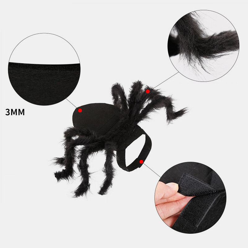 Pet Halloween Funny Spider Clothes Προσομοίωση Τρόμου Σκύλου Γάτας Λούτρινο Φόρεμα Για Πάρτι Μεταμόρφωσης Αράχνης