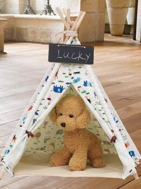 Pets Teepee Tent Dogs Home Canvas Pretend Παίξτε Playhouse Tipi Outdoor Indoor