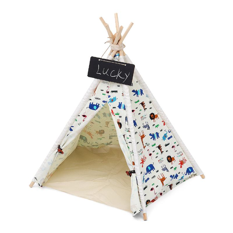 Pets Teepee Tent Dogs Home Canvas Pretend Παίξτε Playhouse Tipi Outdoor Indoor