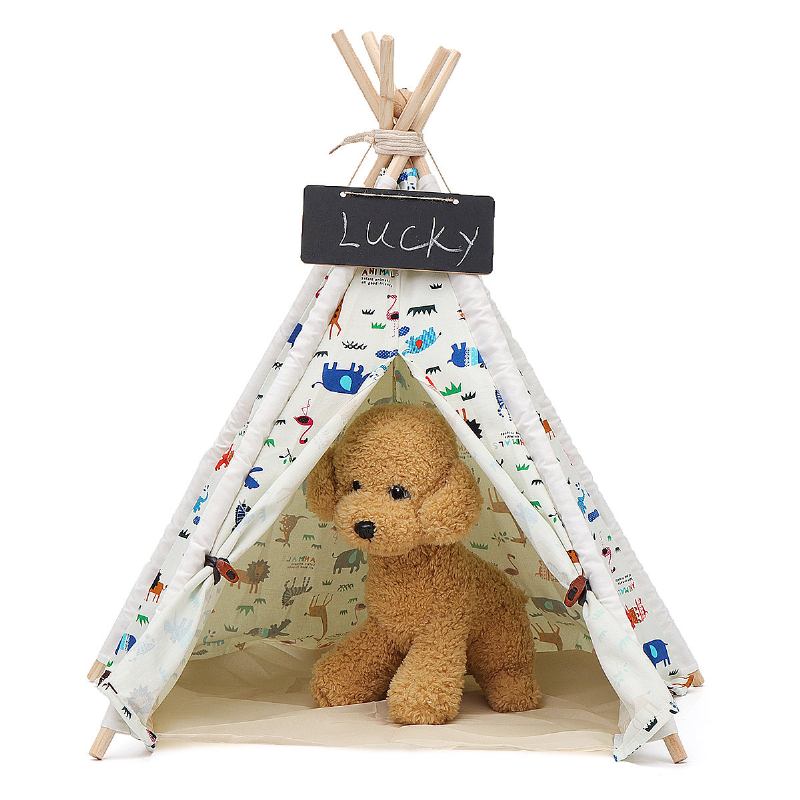 Pets Teepee Tent Dogs Home Canvas Pretend Παίξτε Playhouse Tipi Outdoor Indoor