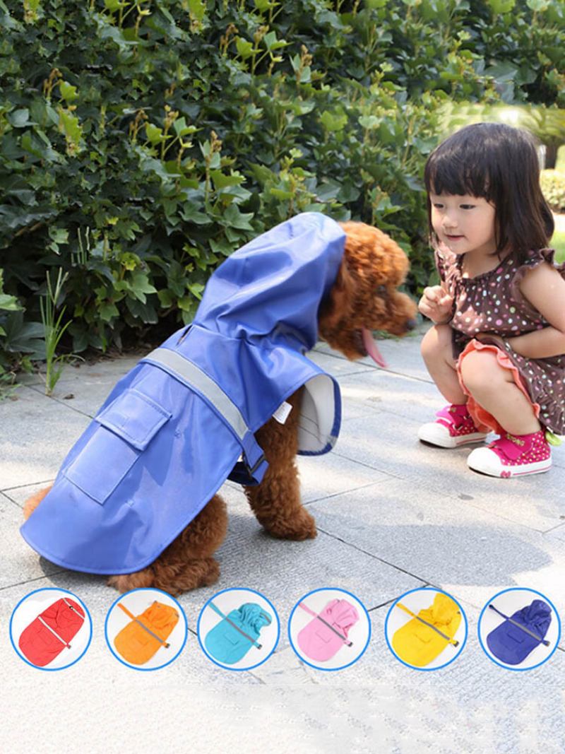 Sm Dog Raincoat Leisure Αδιάβροχο Ελαφρύ Ανακλαστικό Μπουφάν Βροχής Με Κουκούλα Για Μικρά Μεσαία Μεγάλα Σκυλιά