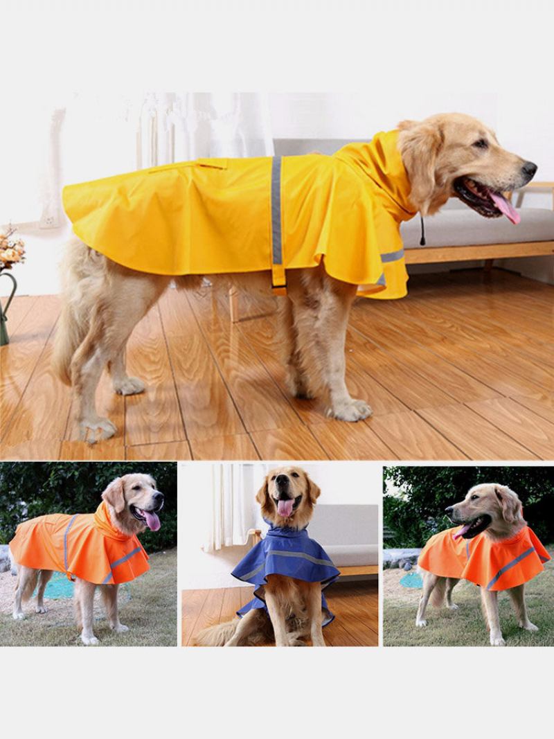 Sm Dog Raincoat Leisure Αδιάβροχο Ελαφρύ Ανακλαστικό Μπουφάν Βροχής Με Κουκούλα Για Μικρά Μεσαία Μεγάλα Σκυλιά