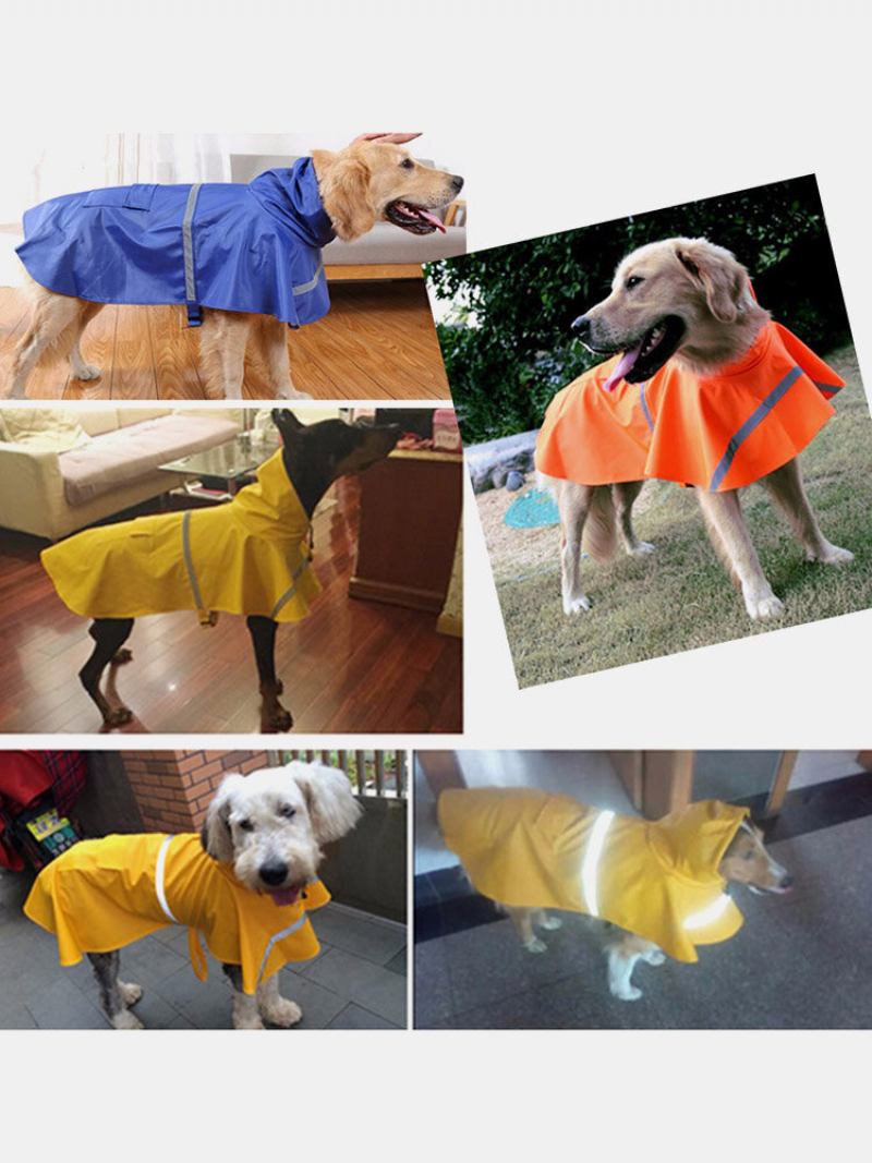 Sm Dog Raincoat Leisure Αδιάβροχο Ελαφρύ Ανακλαστικό Μπουφάν Βροχής Με Κουκούλα Για Μικρά Μεσαία Μεγάλα Σκυλιά