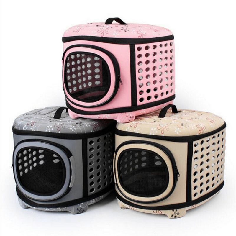 Small Pet Dog Cat Puppy Kitten Carrier Φορητό Κλουβί Μεταφοράς Κιβωτίων 3 Επιλογών Χρωμάτων