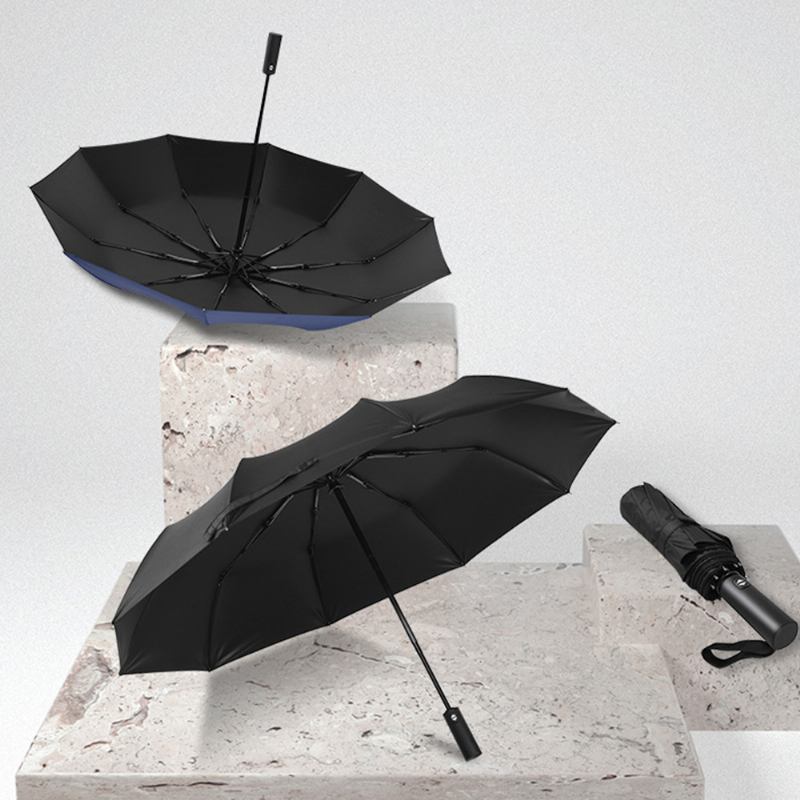 Automatic Umbrella 10 Ribs For Rain And Sunny Day Super Αδιάβροχη Αντιανεμική Πτυσσόμενη Ομπρέλα Για Δύο Άτομα