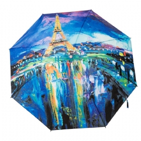 Ομπρέλα Eiffel Tower Triple Folded Umbrella Με Στιβαρή Πλευρά Από Ανοξείδωτο Χάλυβα Και Κρουστικό Πανί Υψηλής Πυκνότητας