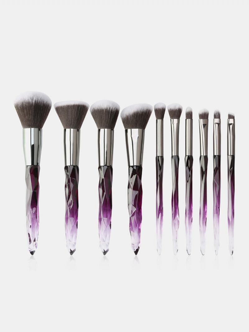 10 Τμχ Crystal Brushes Makeup Set Flat Brush Lip Concealer Facial Beauty Tools