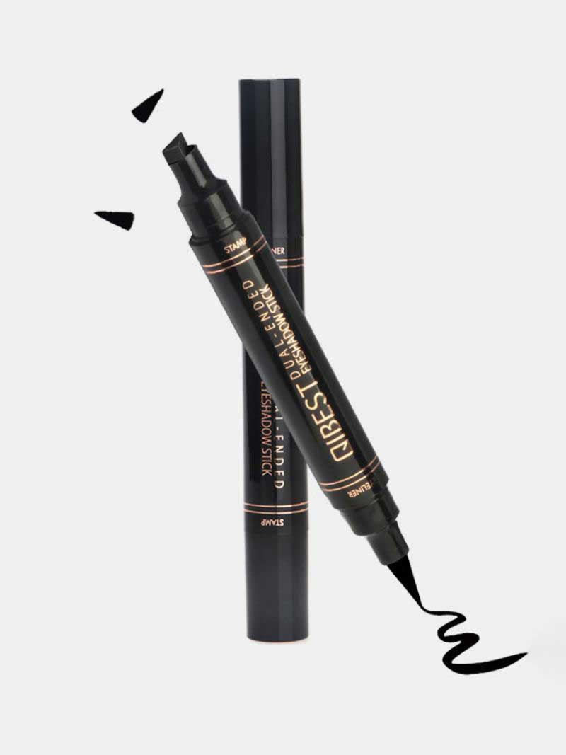 12 Χρώματα Double Head Eyeliner Pen Fluorescence Liquid Triangle Stamp Στυλό Μακιγιάζ Ματιών