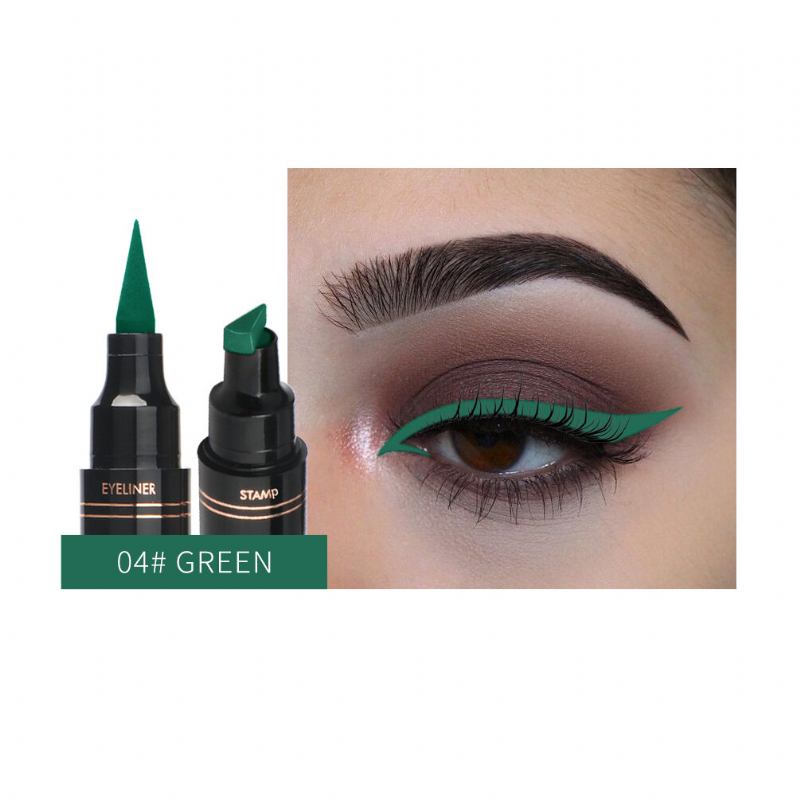 12 Χρώματα Double Head Eyeliner Pen Fluorescence Liquid Triangle Stamp Στυλό Μακιγιάζ Ματιών