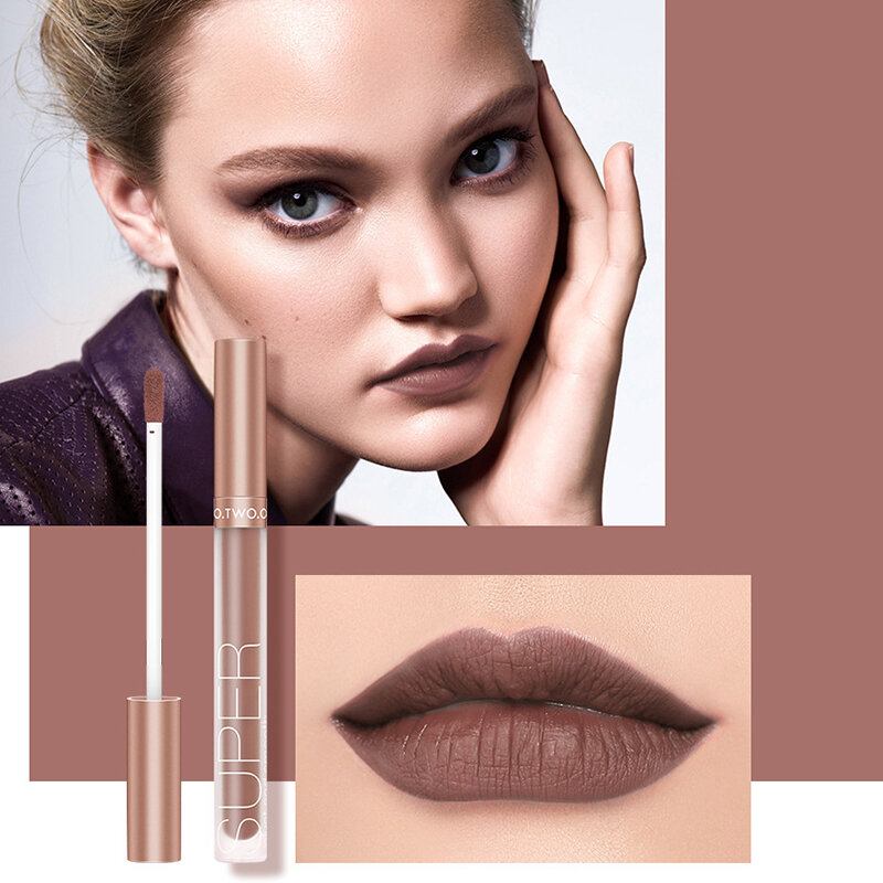 12 Χρώματα Velvet Matte Lip Gloss Αντικολλητικό Κύπελλο Μη Ξεθωριασμένο Αδιάβροχο Liquid Lip Glaze Που Διαρκεί